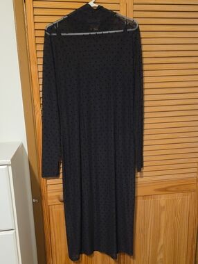 RACHEL Rachel Roy Black Dotted Mesh Maxi Skirt